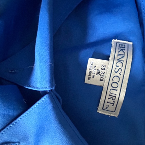 New!Kings Court Men’s dress shirt Big 20 33/4 Button down Long sleeves Collared - Picture 6 of 7